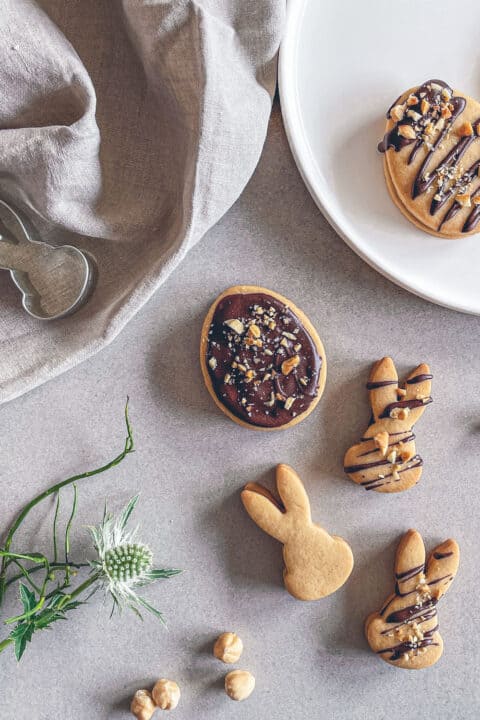 Osterplätzchen Rezept: Nougat-Hasen