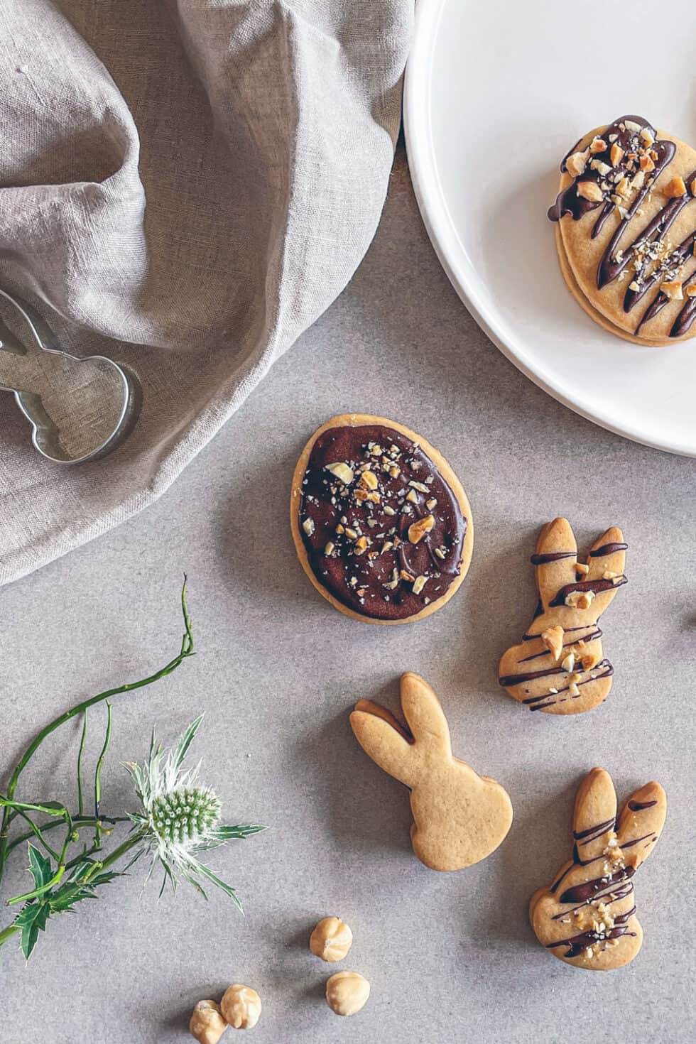Osterplätzchen Rezept: Nougat-Hasen