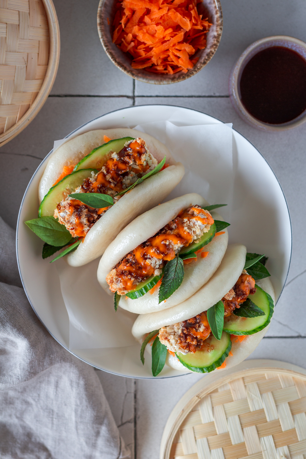 Gua Bao (vegan): Fluffiger Teig und üppige Füllung